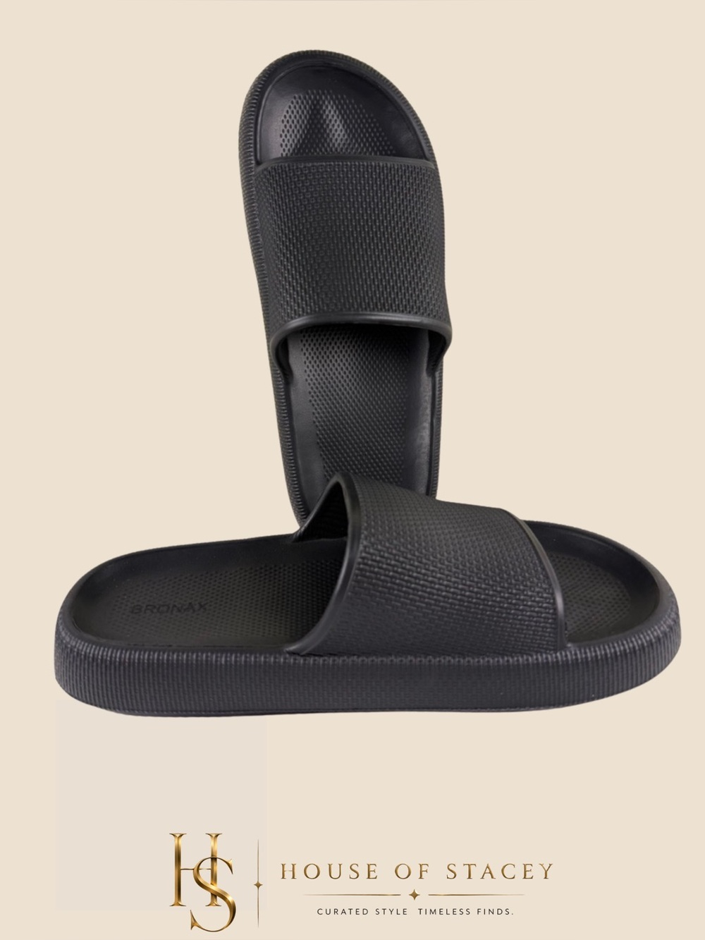 Black Slides Slippers Shower Sandals Pillow Women 12-13 Women/10.5-11 Men Black
